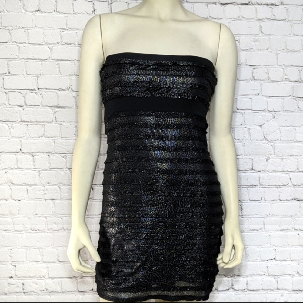 Lstep Black Strapless Dress Medium NWT